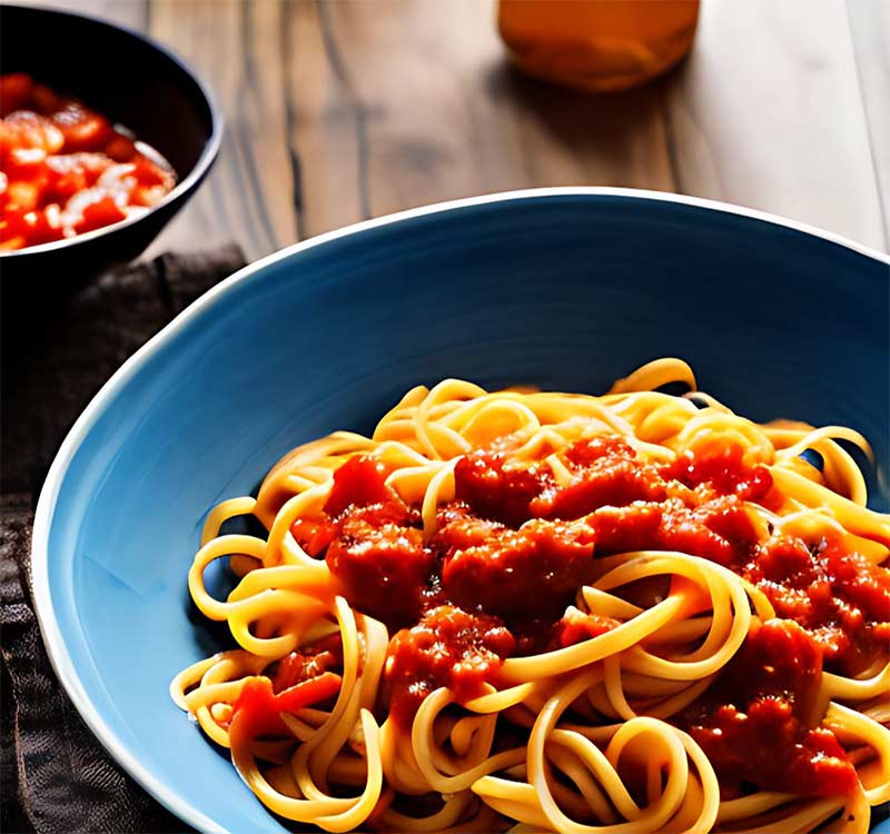 Ragu with spaghetti